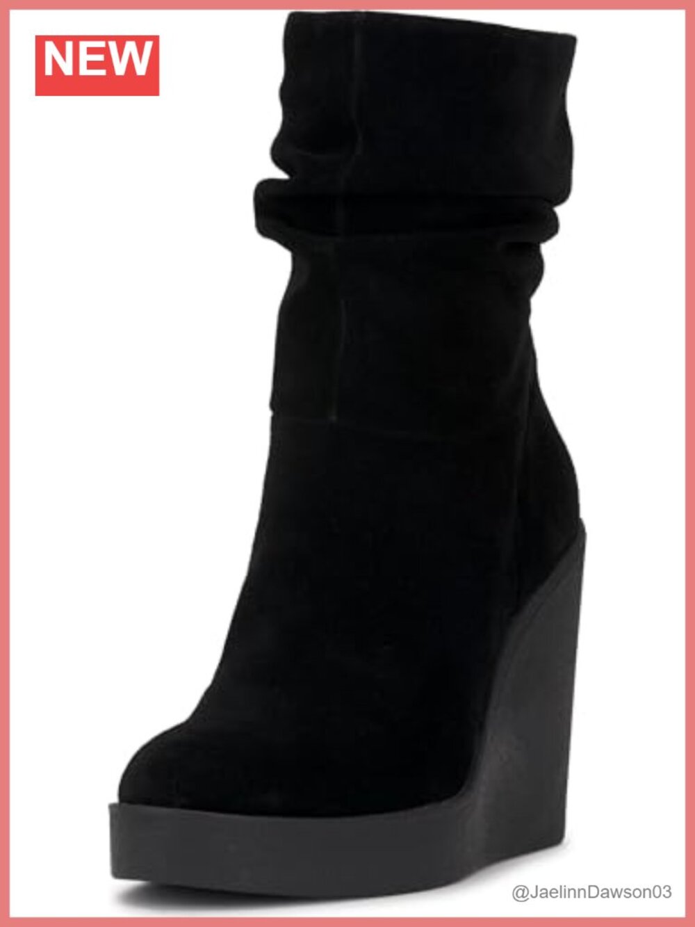 Suede Ankle Bootie Wedge Heel Round Toe Pull-On